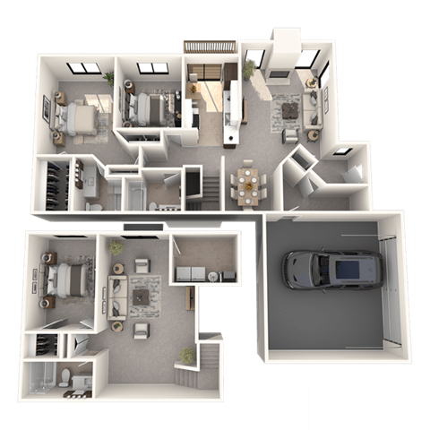 3 bedroom apartments in Novi, MI | Floor plan at River Oaks West Apartments in Novi, MI 48375
